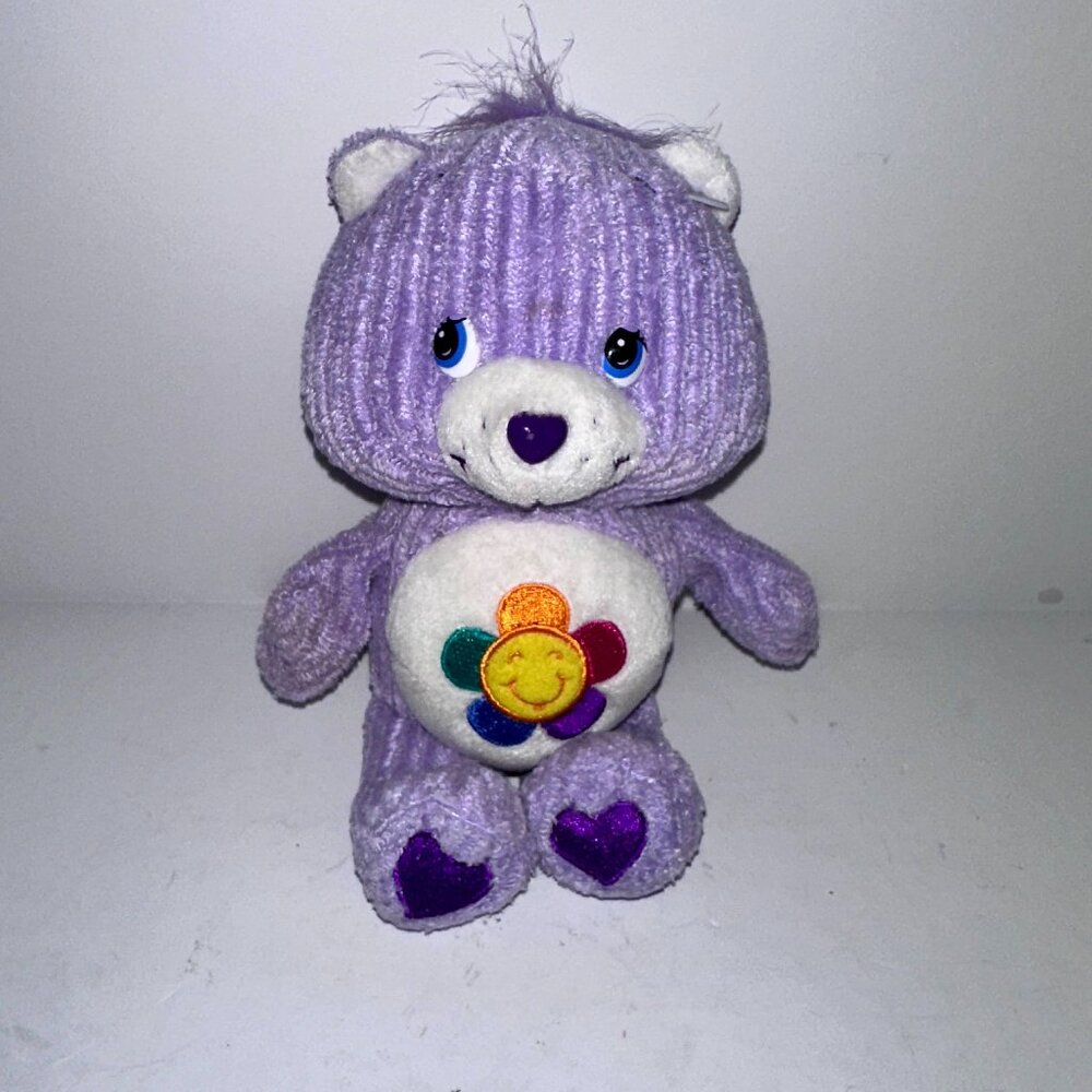 VTG 2003 Care Bears Harmony Bear Corduroy 8" Purple Stuffed Plush Special Ed